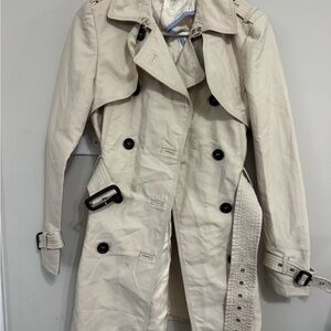 Zara Double-Breasted Cream Trench Coat